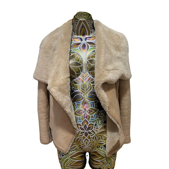 ALL SAINTS Suede/Shearling Moto Jacket - Picture 2 of 7